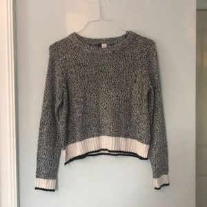 Black, grey, and white sweater
